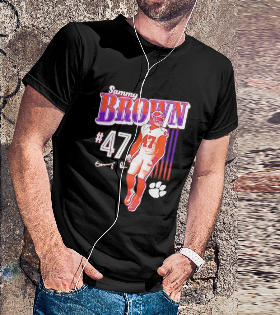 Sammy Brown 47 Clemson Tigers Football Player Team Spirit T-Shirt