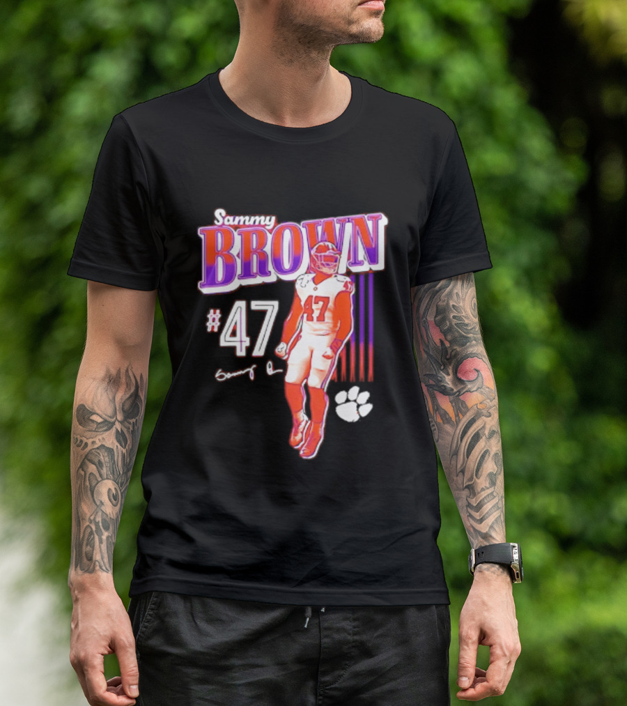 Sammy Brown 47 Clemson Tigers Football Player Team Spirit T-Shirt