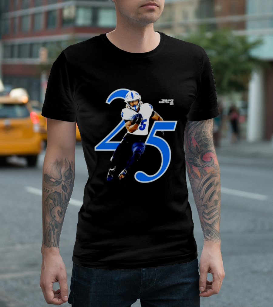 Terrance Shelton Jr 25 Buffalo Bulls NCAA Football Player Jersey Number T-Shirt
