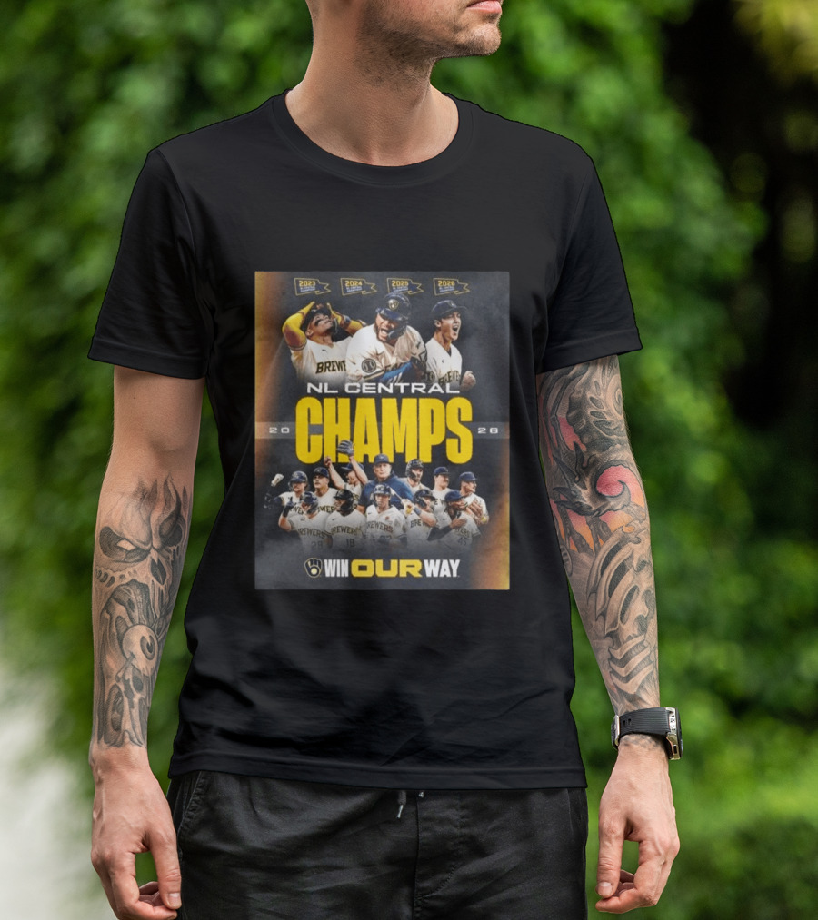 Brewers NL Central Champs 2026 Win Our Way T-Shirt