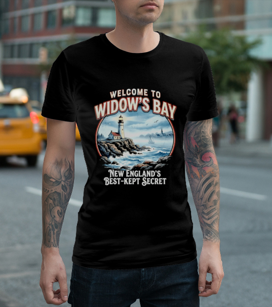 Welcome To Widow's Bay New England's Best Kept Secret Lighthouse Coastal Scene T-Shirt