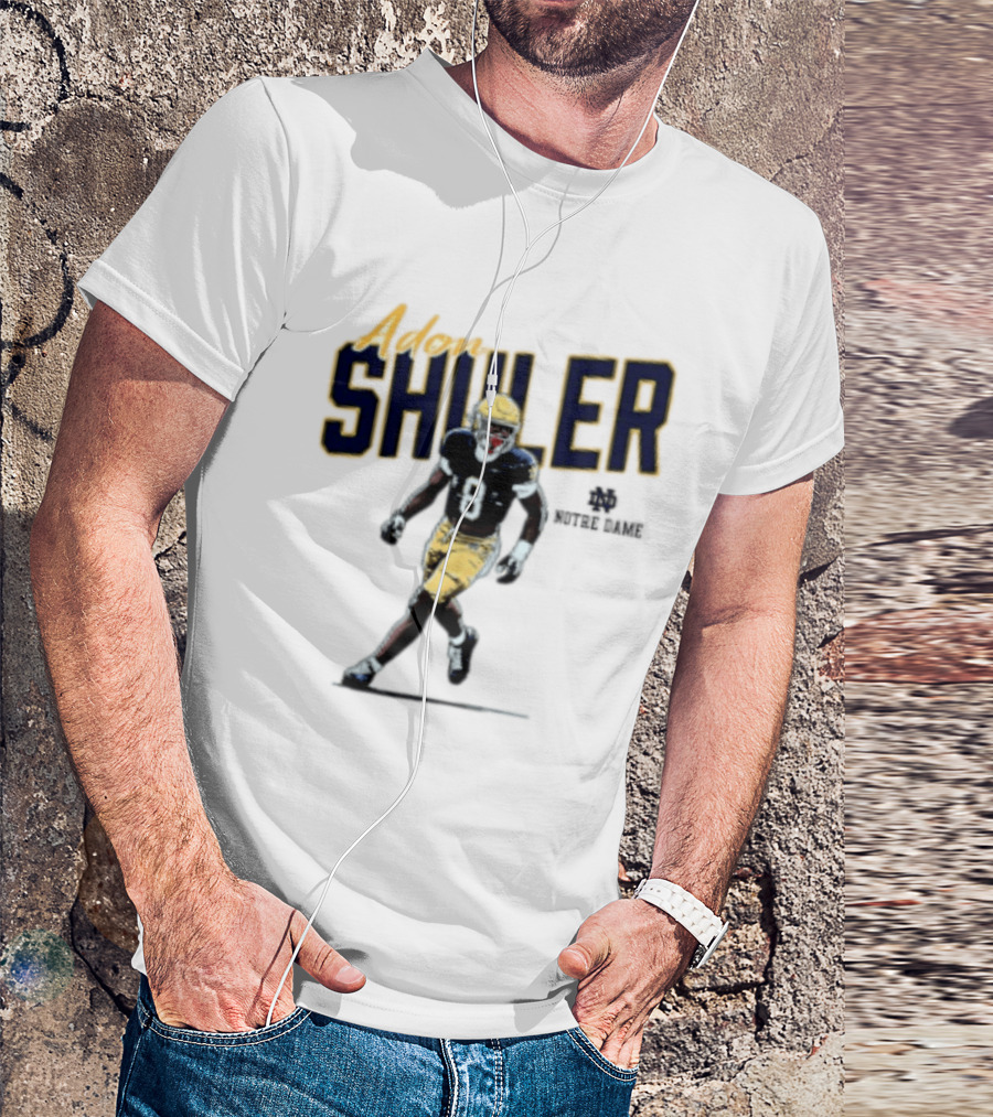 Adon Shuler 8 Notre Dame NCAA Football Caricature Player T-Shirt