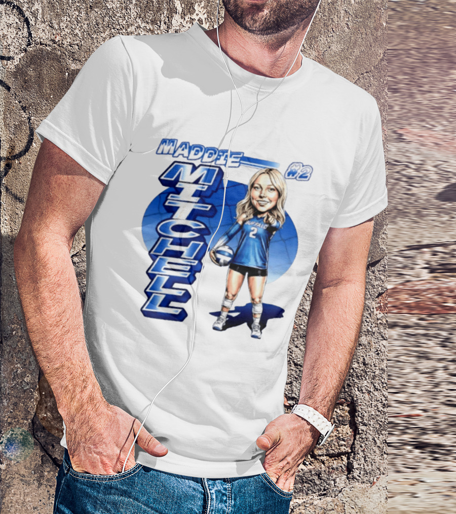 Maddie Mitchell #2 Buffalo Volleyball Caricature T-Shirt