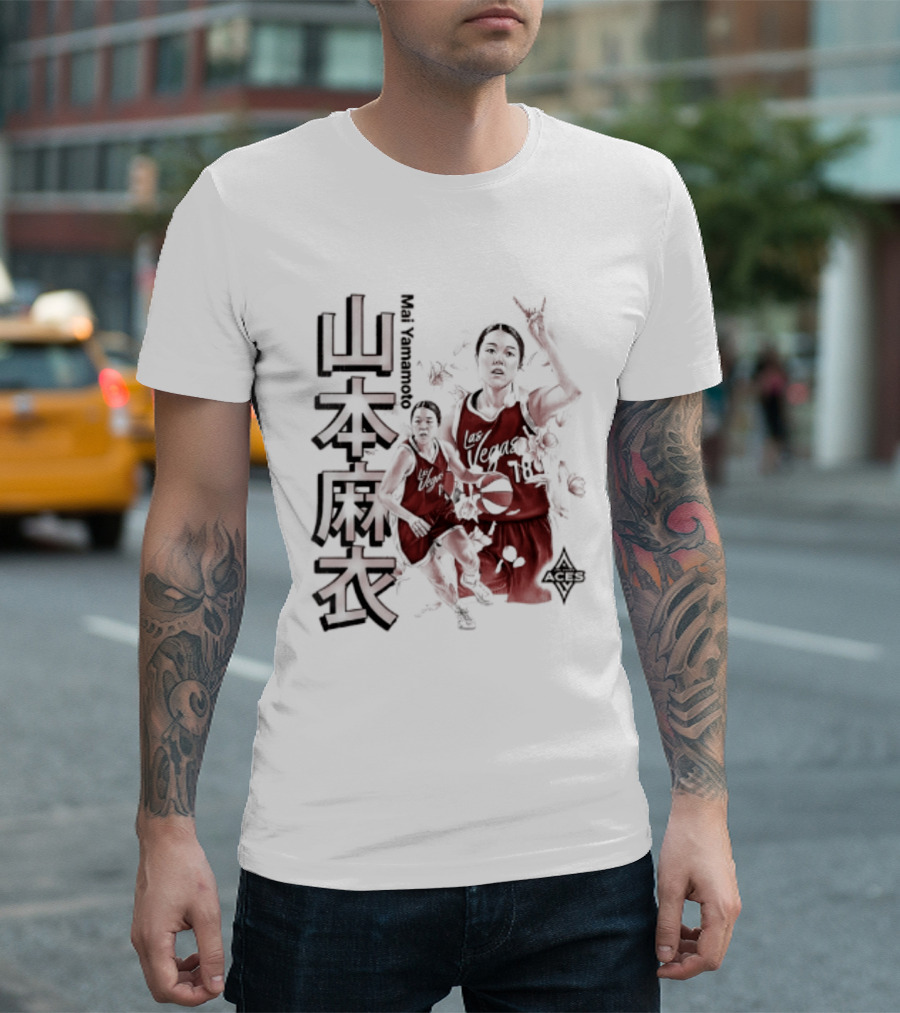 Mai Yamamoto Las Vegas Aces Cherry Blossom Basketball Japanese T-Shirt