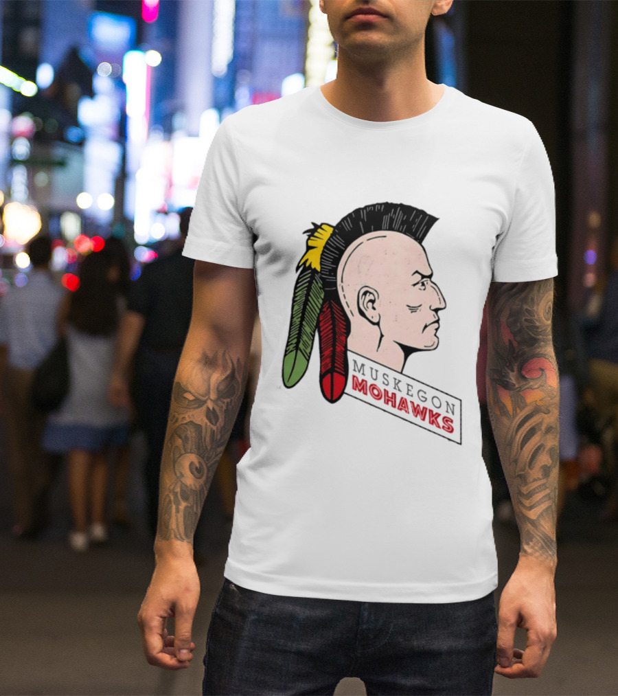 Muskegon Mohawks IHL Minor League Hockey Vintage Team T-Shirt