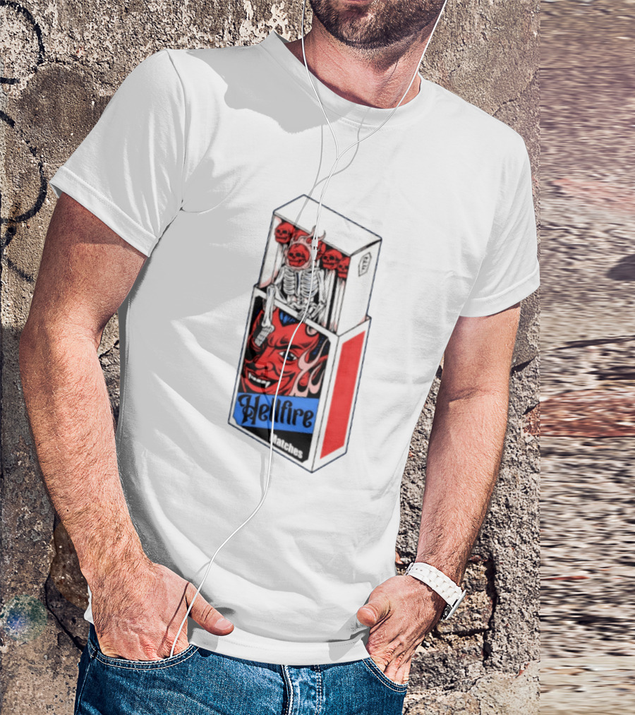 Hellfire Matches Devil Skeleton Occult Red Skull T-Shirt