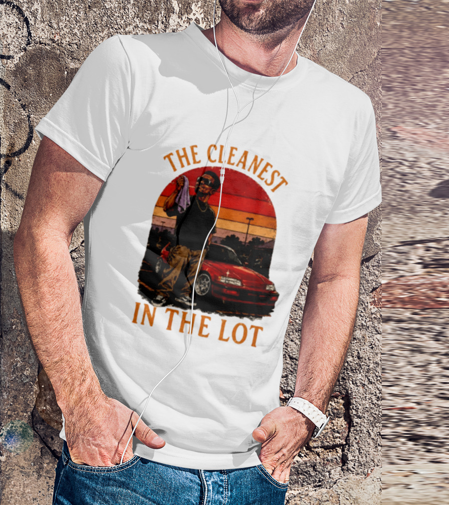 The Cleanest In The Lot Retro Car Enthusiast Sunset Scene T-Shirt