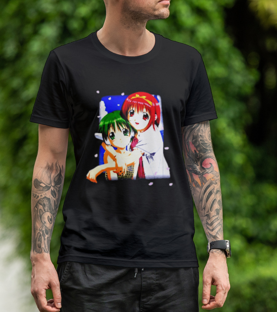 Aquaplus Hike Softgarage Chillweeb Anime Girls Cherry Blossom Hugging Scene T-Shirt