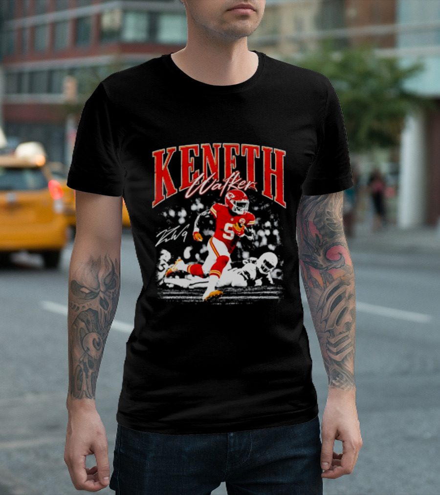 Keneth Walker Kansas City Chiefs Running Football Player T-Shirt