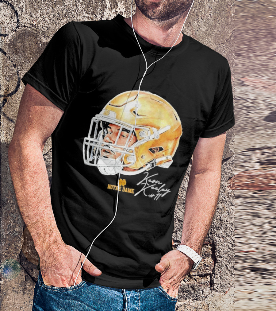 Keon Keeley 11 Notre Dame Football Helmet Swag T-Shirt
