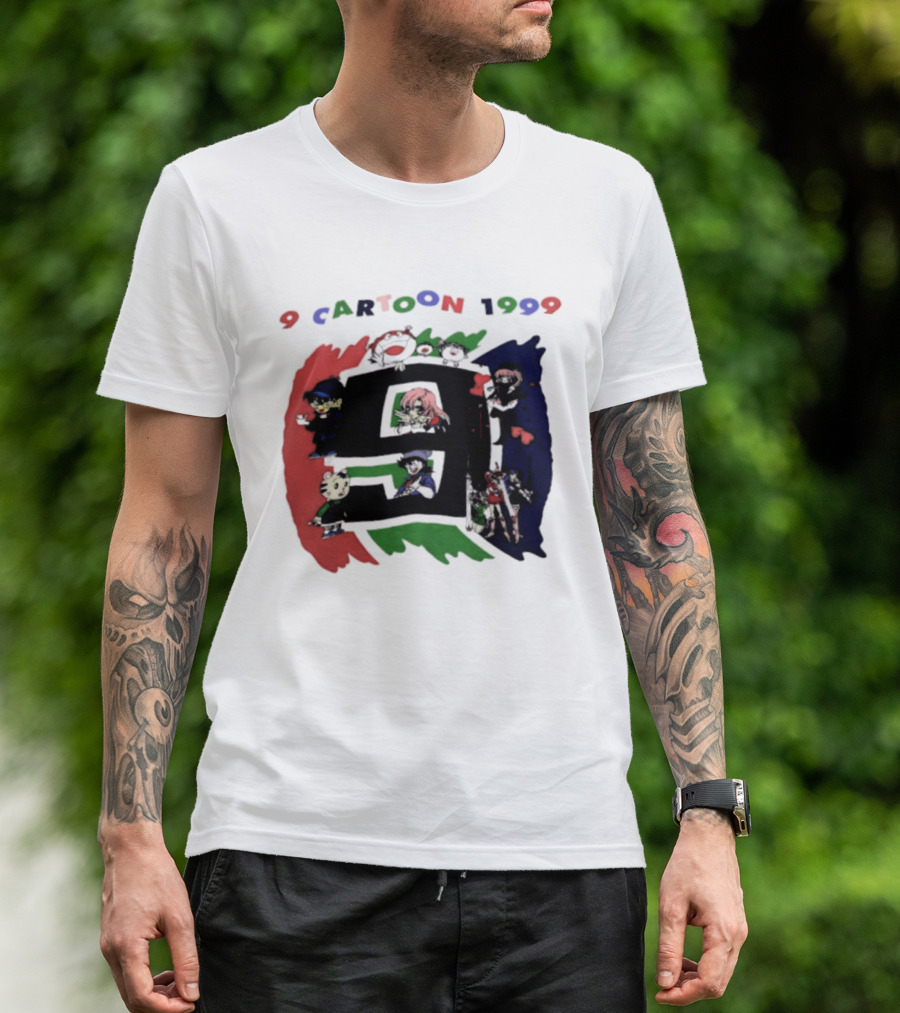 9 Cartoon 1999 Anime Characters Nostalgia T-Shirt