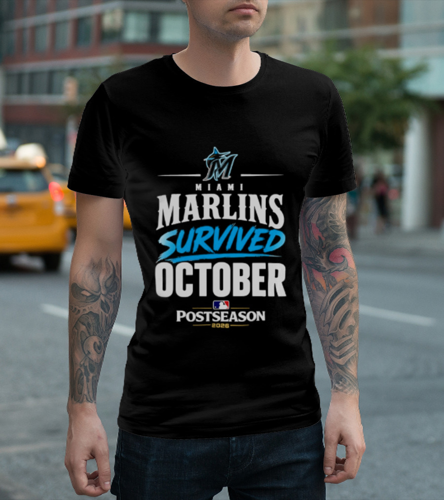 Miami Marlins Survived October 2026 MLB Postseason Victory Celebration T-Shirt