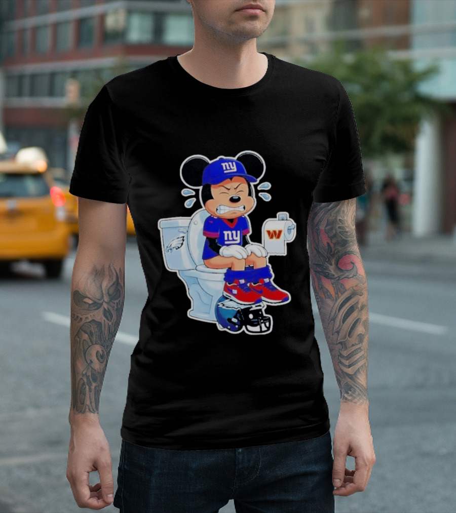 Mickey New York Giants Toilet Eagles Commanders Football Helmet T-Shirt