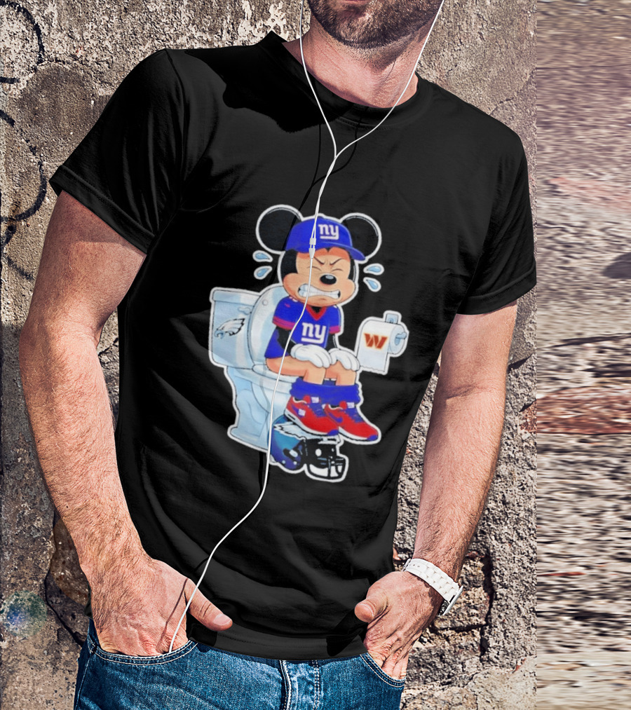 Mickey New York Giants Toilet Eagles Commanders Football Helmet T-Shirt