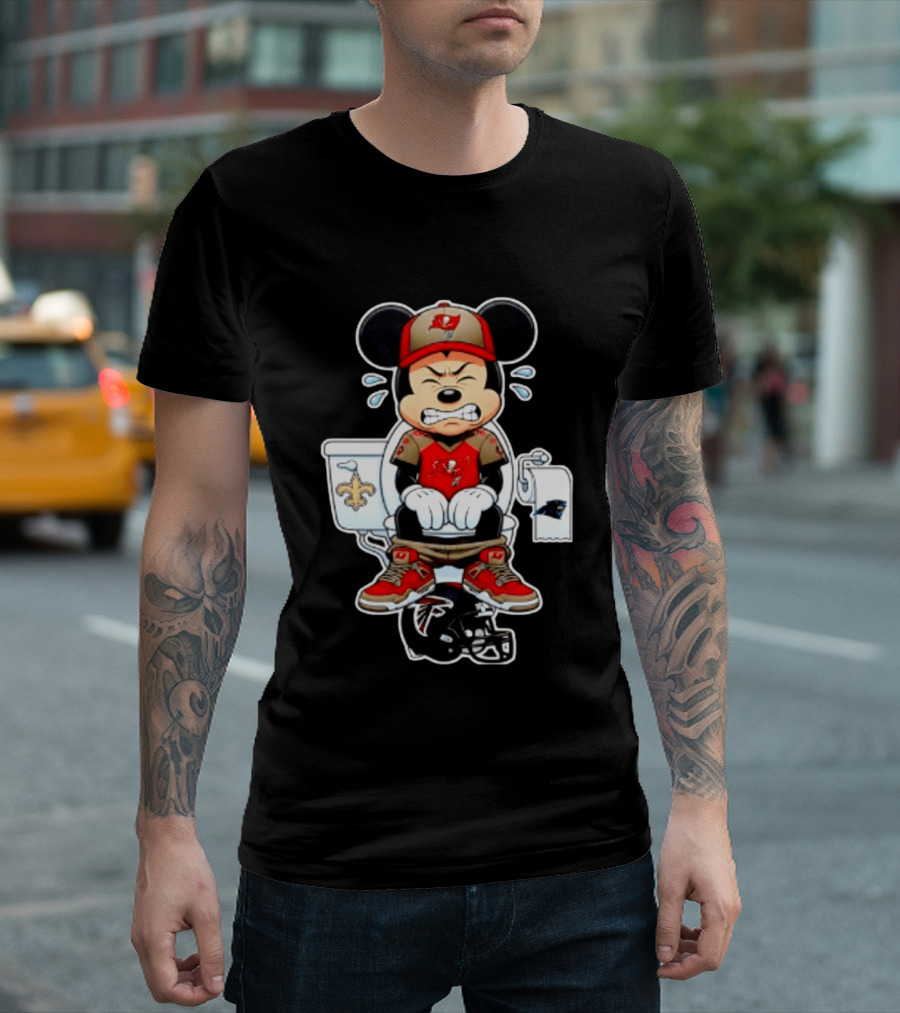 Mickey Toilet Tampa Bay Buccaneers Falcons Saints Panthers Football T-Shirt