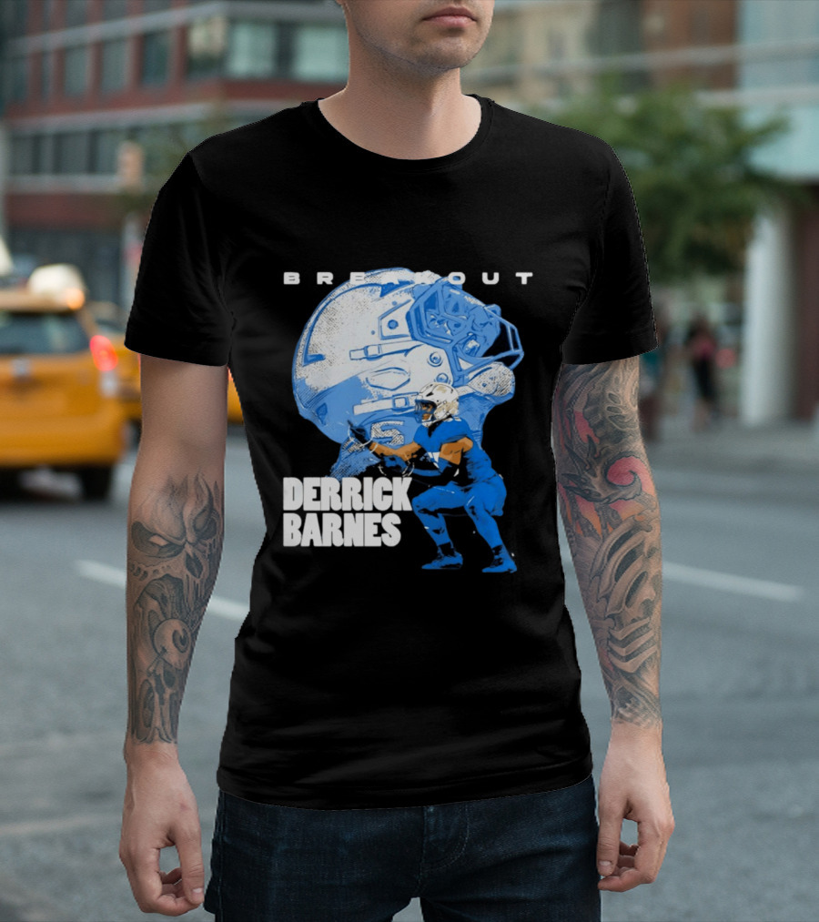 Derrick Barnes Detroit Lions Breakout Helmet T-Shirt