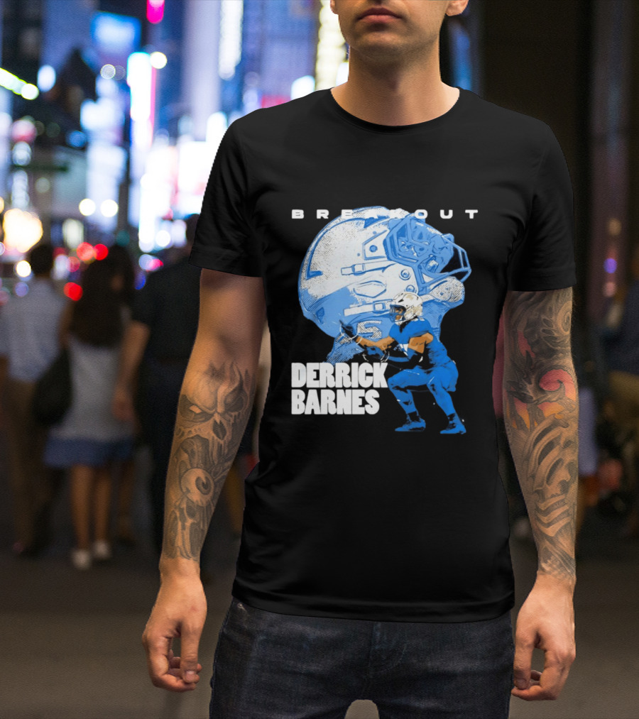 Derrick Barnes Detroit Lions Breakout Helmet T-Shirt
