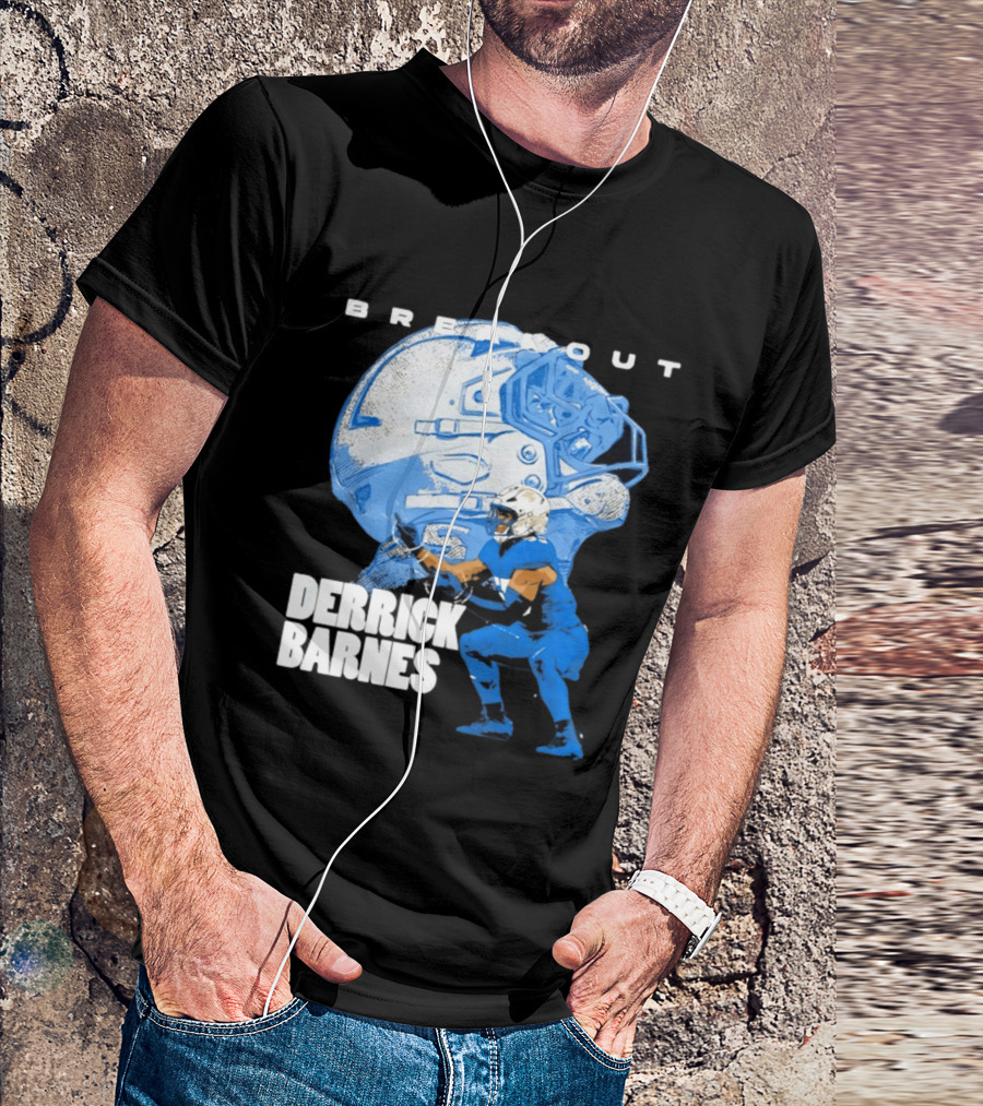 Derrick Barnes Detroit Lions Breakout Helmet T-Shirt