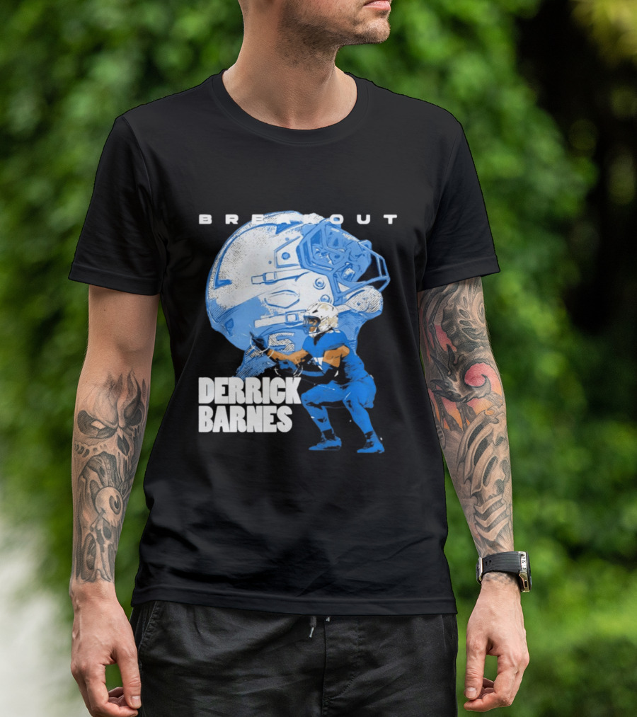 Derrick Barnes Detroit Lions Breakout Helmet T-Shirt