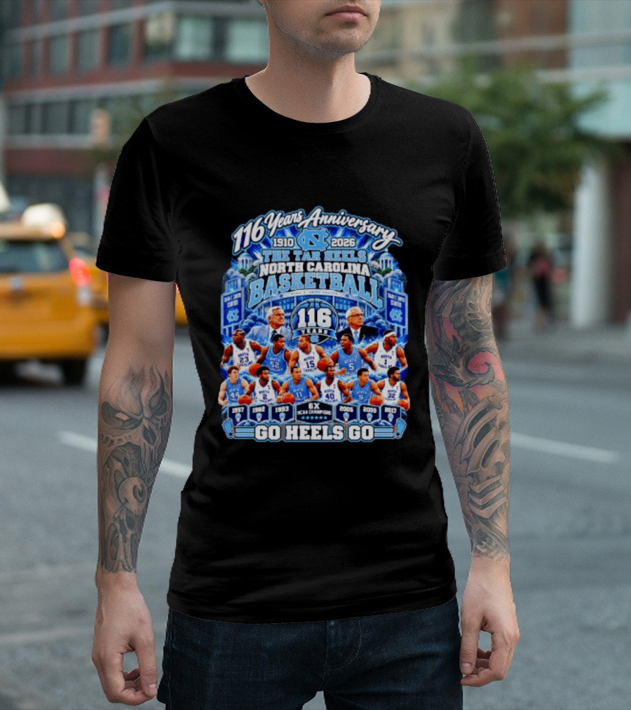North Carolina Tar Heels Basketball 116 Years Anniversary 1910 2026 Go Heels Go T-Shirt