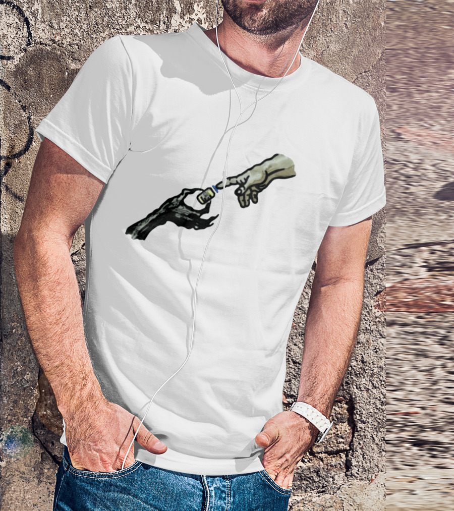 Michelangelo Creation Of Adam Vaccine Hand T-Shirt