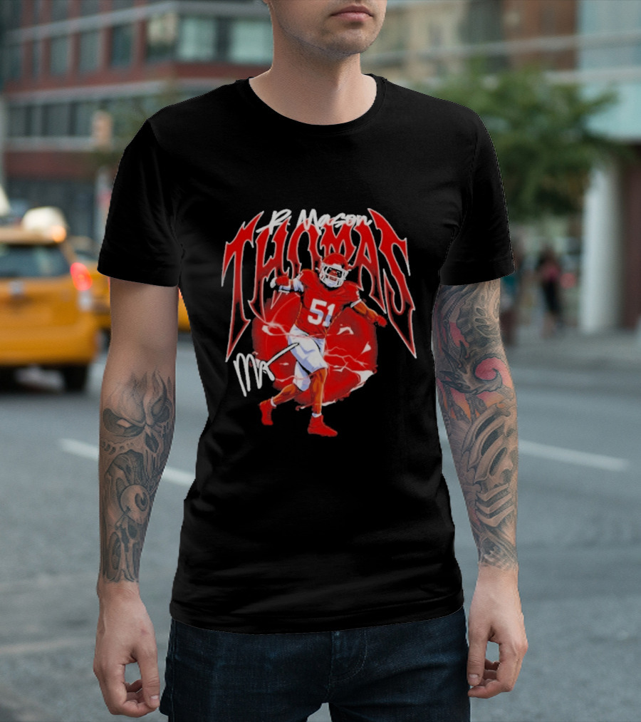 R Mason Thomas Kansas City Chiefs 51 Football Player T-Shirt