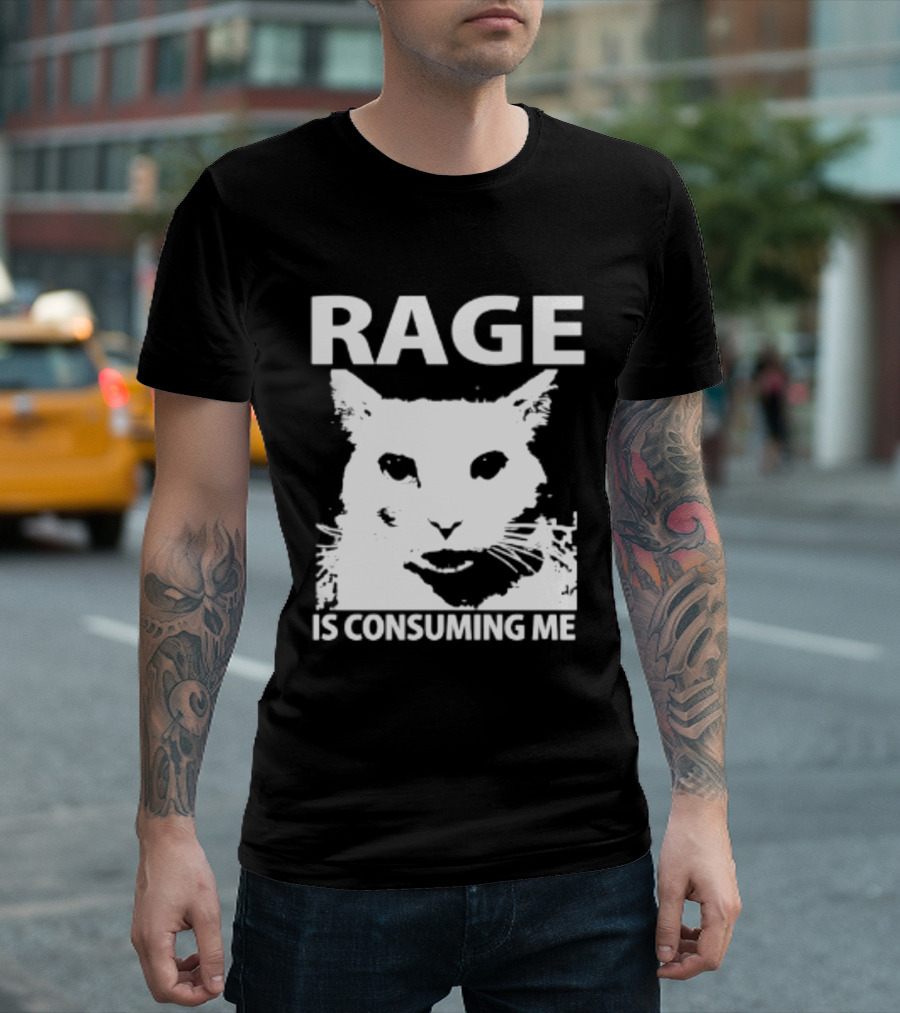 Rage Is Consuming Me Cat Meme T-Shirt