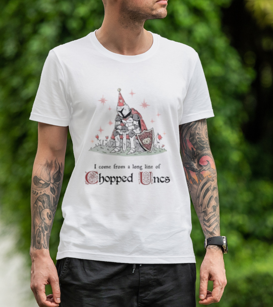 I Come From A Long Line Of Chopped Uncs Knight In Red Surrounded By Stars T-Shirt