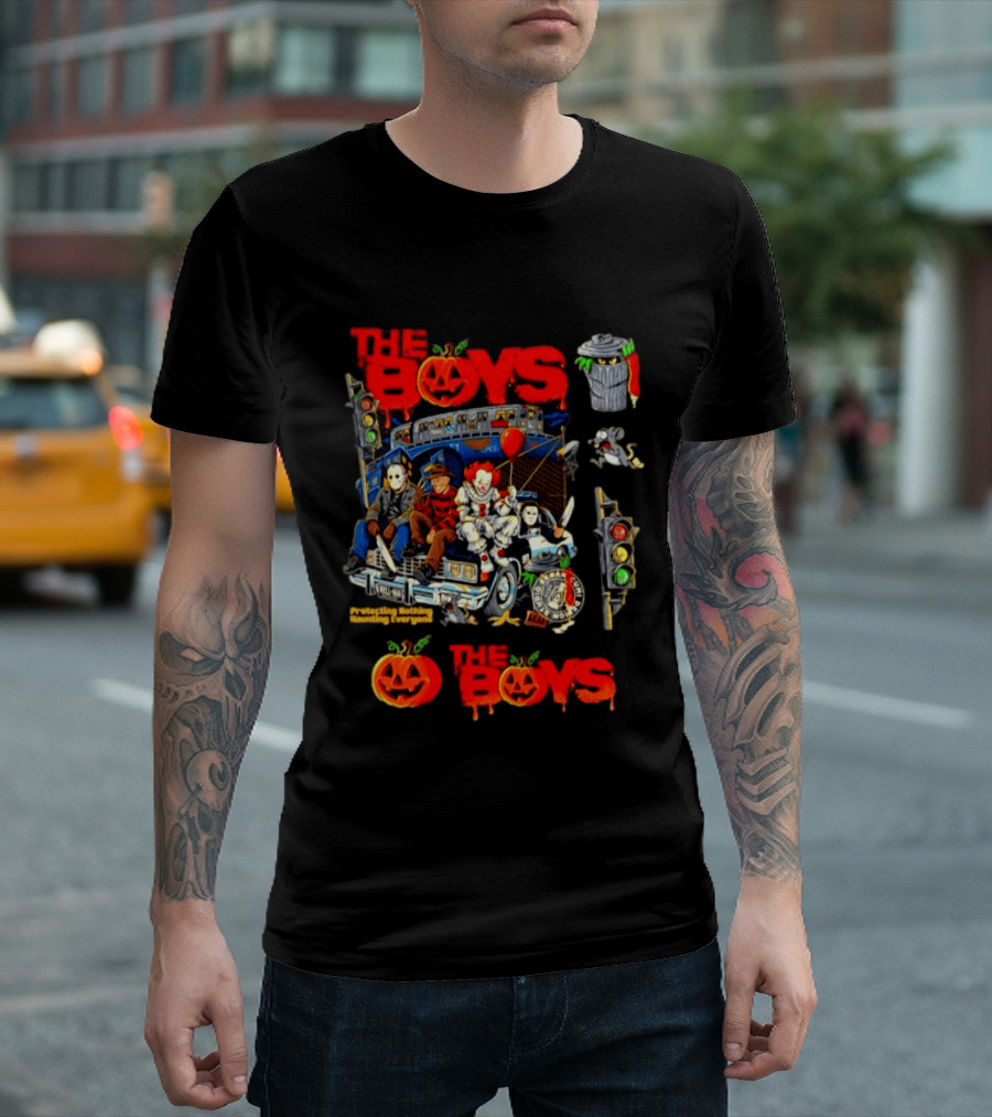 The Boys Protecting Nothing Haunting Everyone Horror Movie Icons Halloween Pumpkin T-Shirt