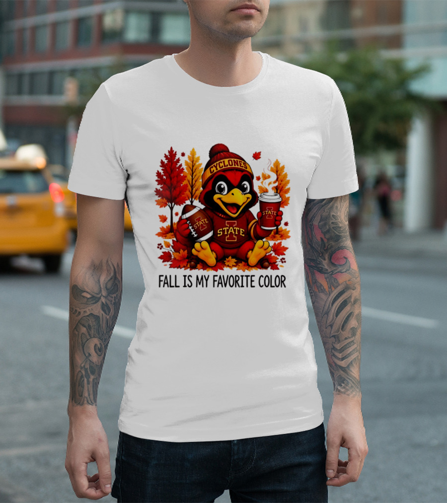 Iowa State Cyclones Fall Is My Favorite Color Football Leaves T-Shirt