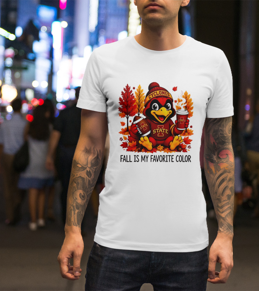 Iowa State Cyclones Fall Is My Favorite Color Football Leaves T-Shirt