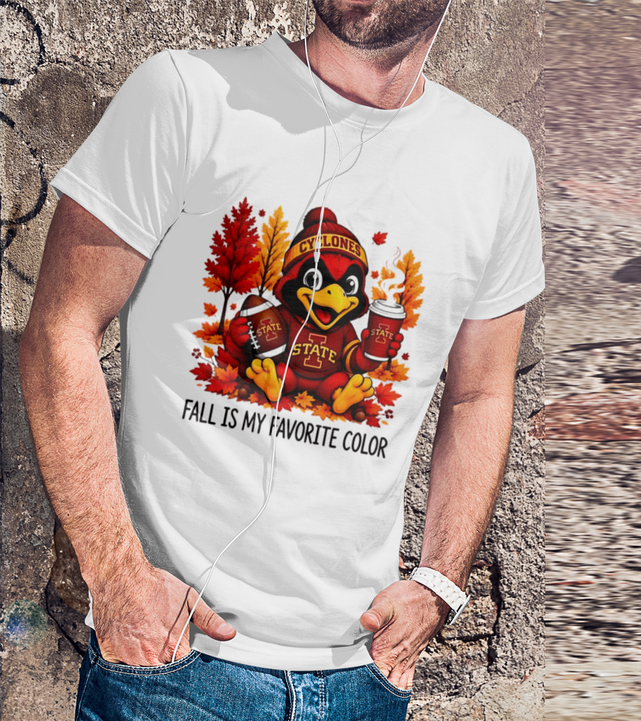 Iowa State Cyclones Fall Is My Favorite Color Football Leaves T-Shirt