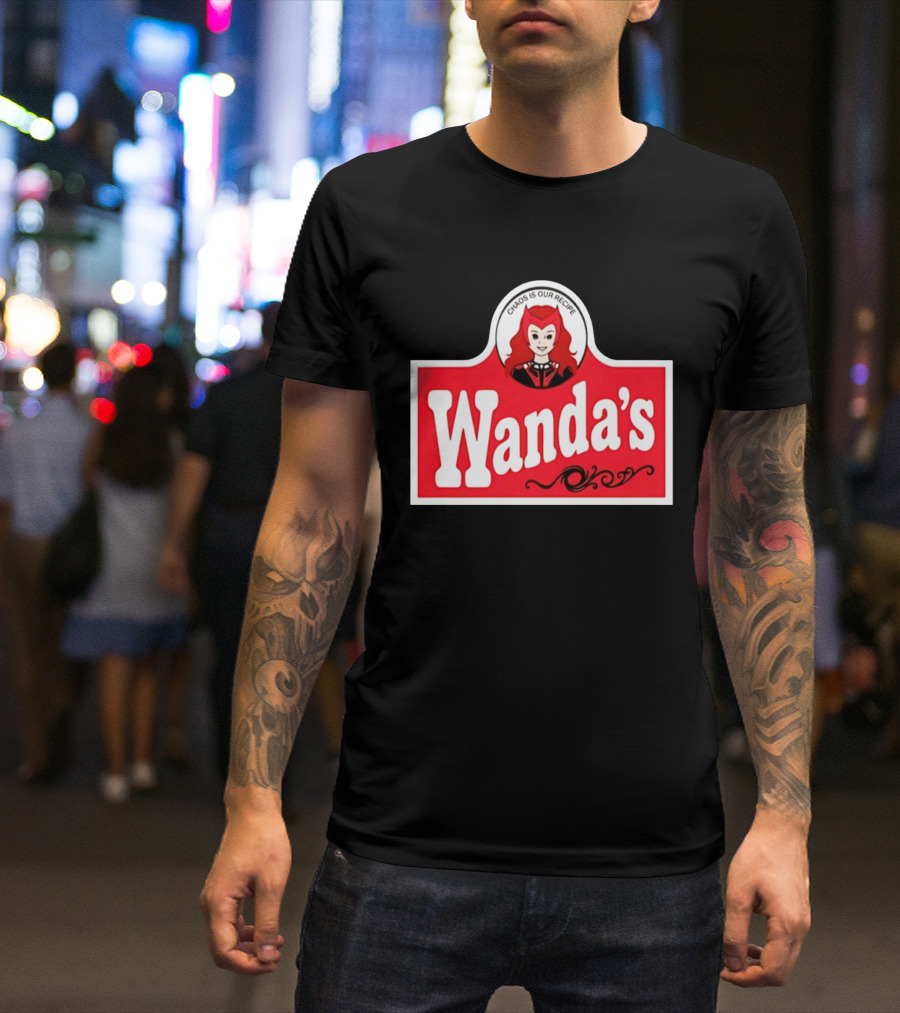 Wanda's Chaos Is Our Recipe Text With Character Graphic And Red T-Shirt