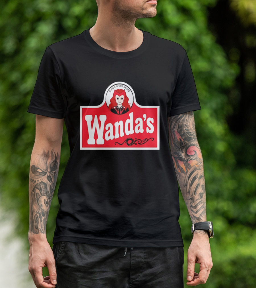 Wanda's Chaos Is Our Recipe Text With Character Graphic And Red T-Shirt