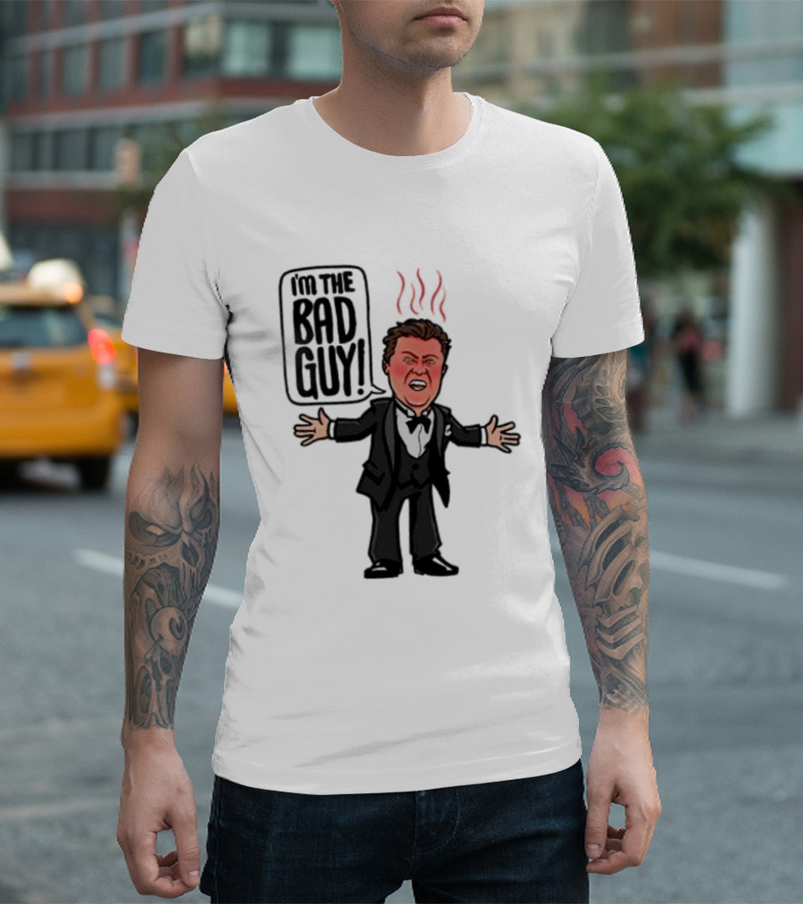 Say Hello To The Bad Guy Cartoon Flames Expression T-Shirt