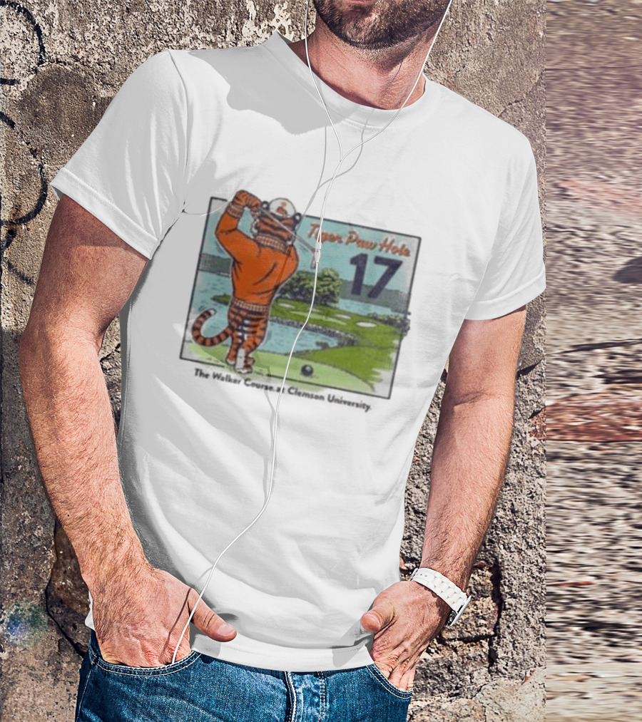Tiger Paw Hole 17 The Walker Course Clemson University T-Shirt
