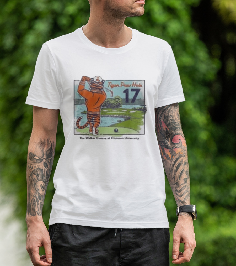 Tiger Paw Hole 17 The Walker Course Clemson University T-Shirt