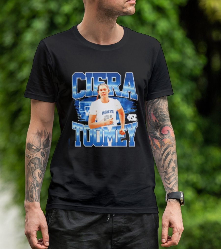 Ciera Toomey 21 North Carolina Tar Heels NCAA Women's Basketball T-Shirt