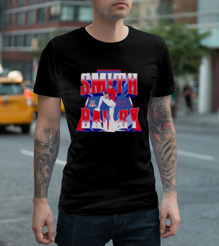 Smith Bailey 22 Arizona Wildcats NCAA Baseball Player T-Shirt