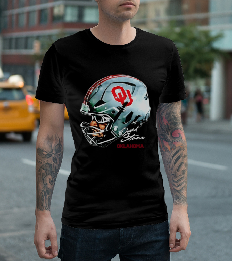 David Stone Oklahoma Sooners NCAA Football OU Helmet T-Shirt
