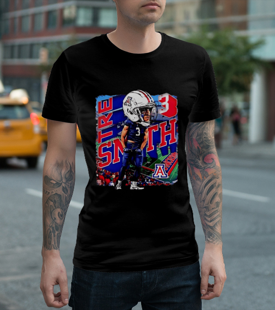 Tre Smith 3 Arizona Wildcats NCAA Football Caricature T-Shirt