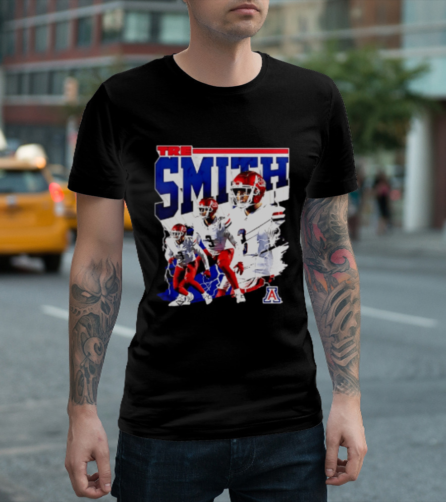Tre Smith 3 Arizona Wildcats NCAA Football Player T-Shirt
