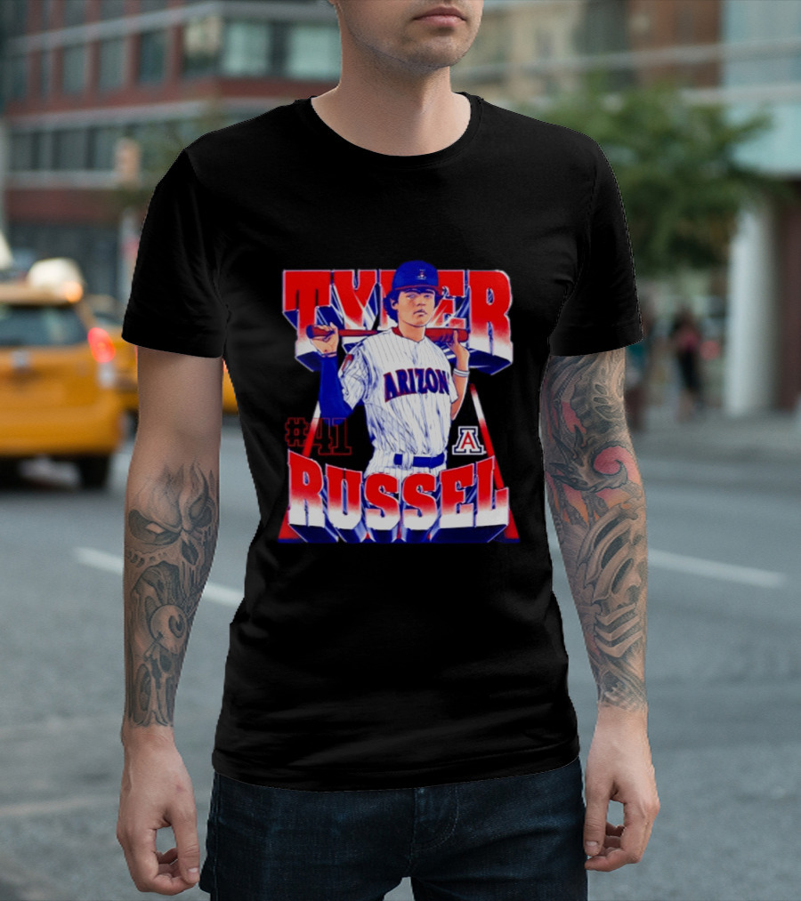 Tyler Russell #41 Arizona Wildcats NCAA Baseball Player T-Shirt
