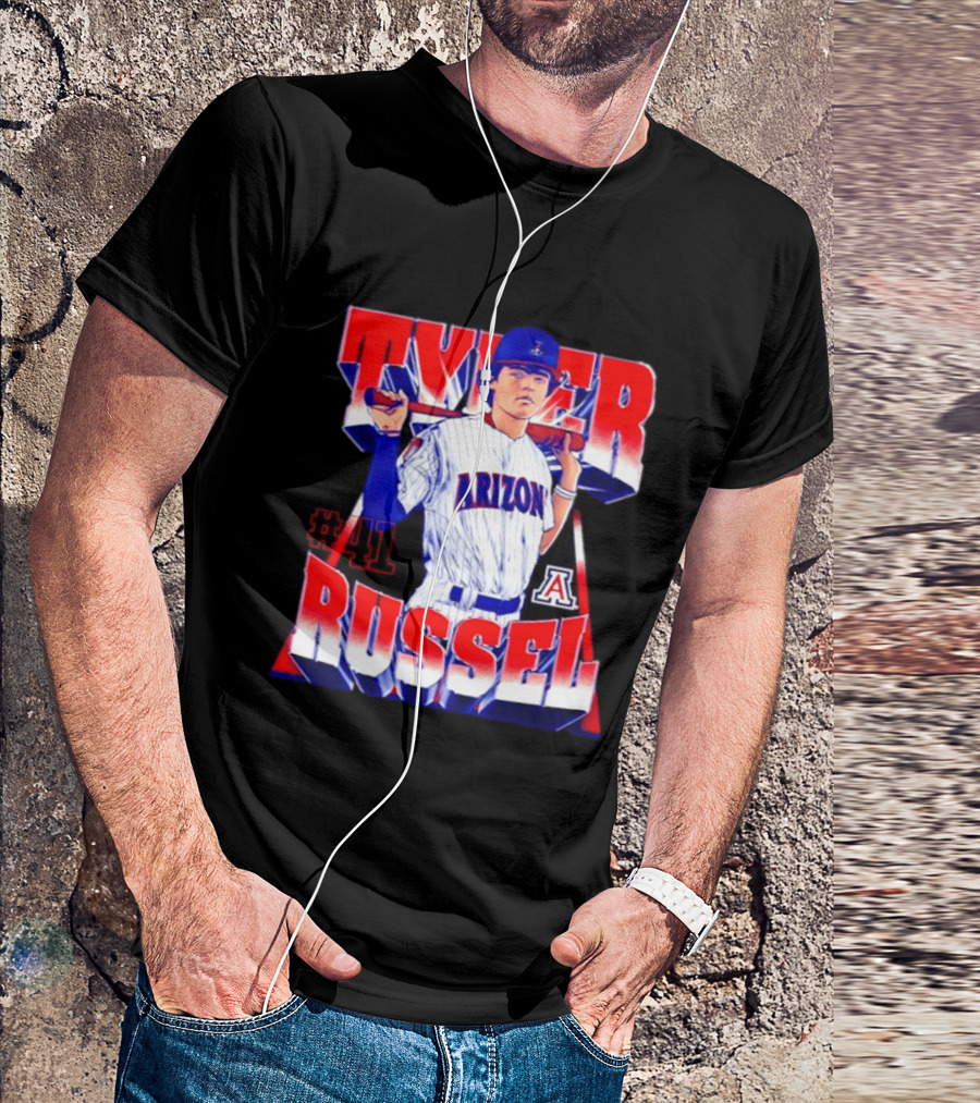 Tyler Russell #41 Arizona Wildcats NCAA Baseball Player T-Shirt
