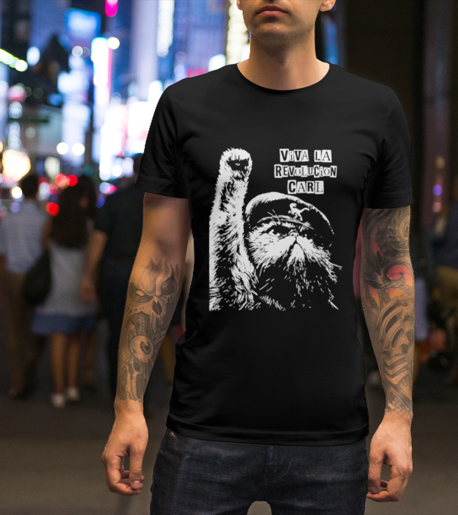 Viva La Revolucion Carl Cat Che Guevara T-Shirt