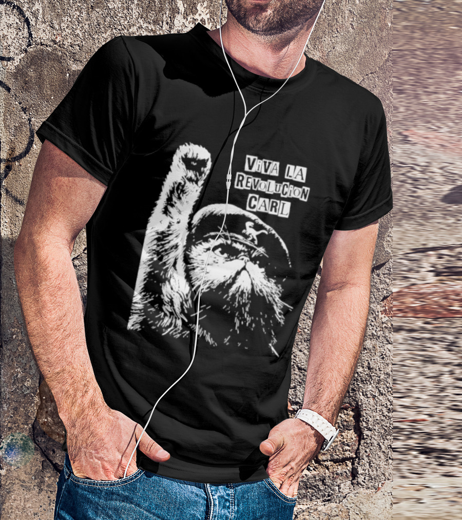 Viva La Revolucion Carl Cat Che Guevara T-Shirt