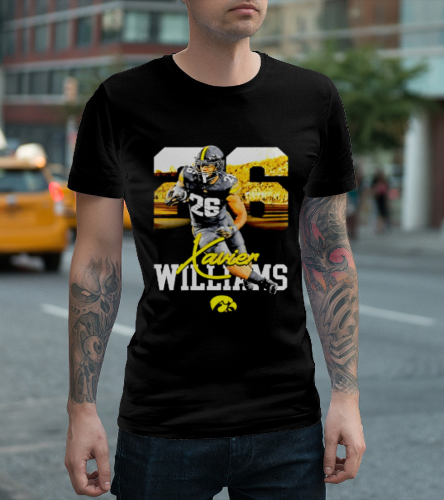 Iowa Hawkeyes Xavier Williams 26 NCAA Football Player Number T-Shirt