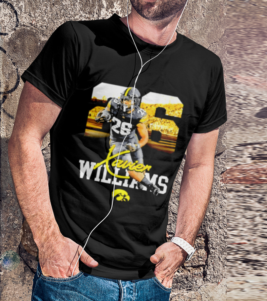 Iowa Hawkeyes Xavier Williams 26 NCAA Football Player Number T-Shirt