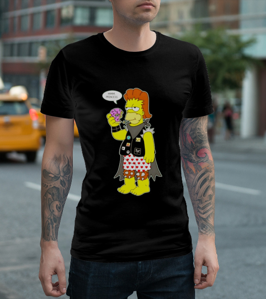 The Simpsons Homer Mmm Princess Punk Donut Eating T-Shirt