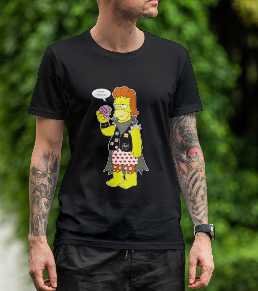 The Simpsons Homer Mmm Princess Punk Donut Eating T-Shirt